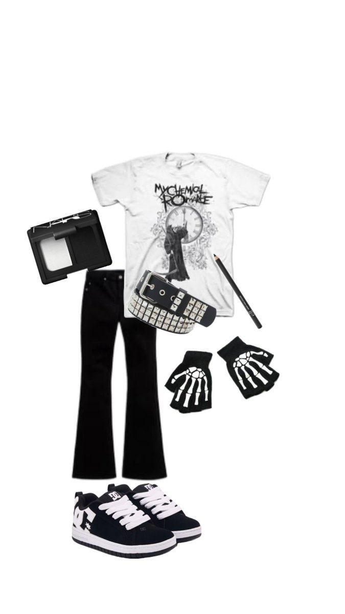 sharpenedknifee's tweet photo. mcr concert outfit maybe 

i might change the pants for black shorts and tights of some sort https://t.co/rnQO24lXhv