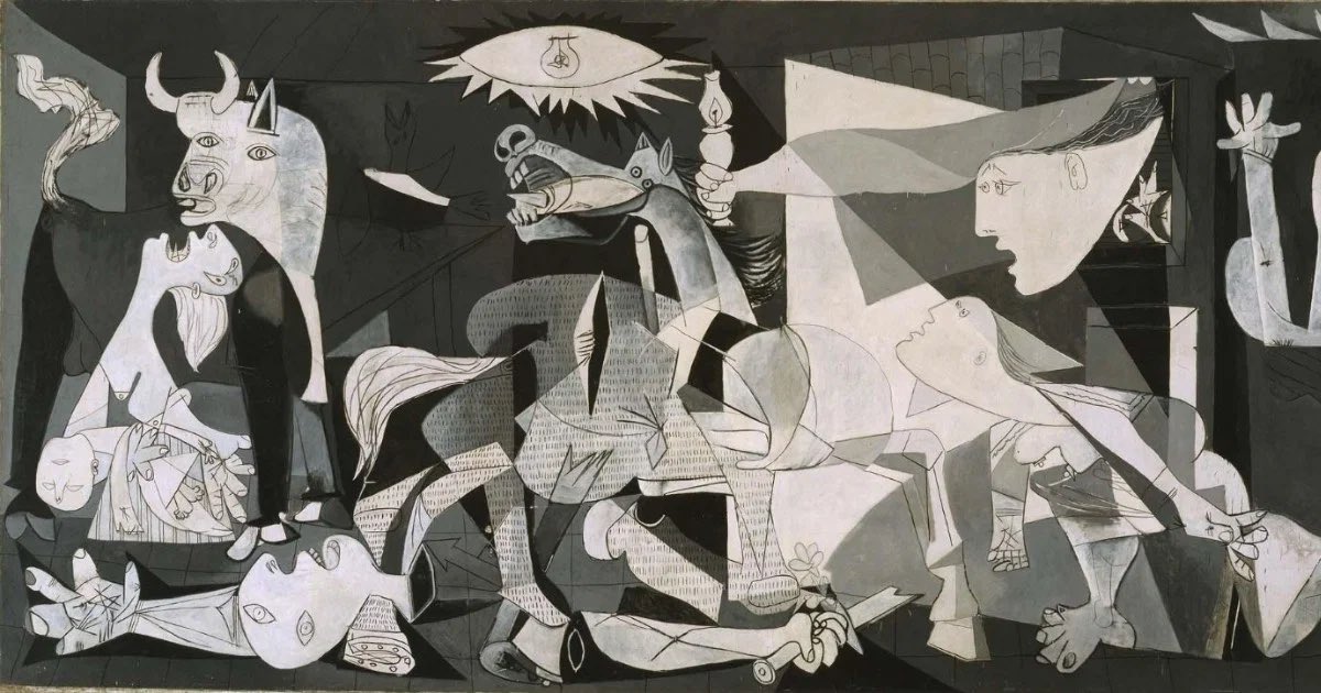 MonikDice's tweet photo. Es una de las pinturas más importantes sobre la guerra jamás creadas.

“Guernica” de Picasso.

Y la pintó en menos de un mes. https://t.co/cjqijViVay