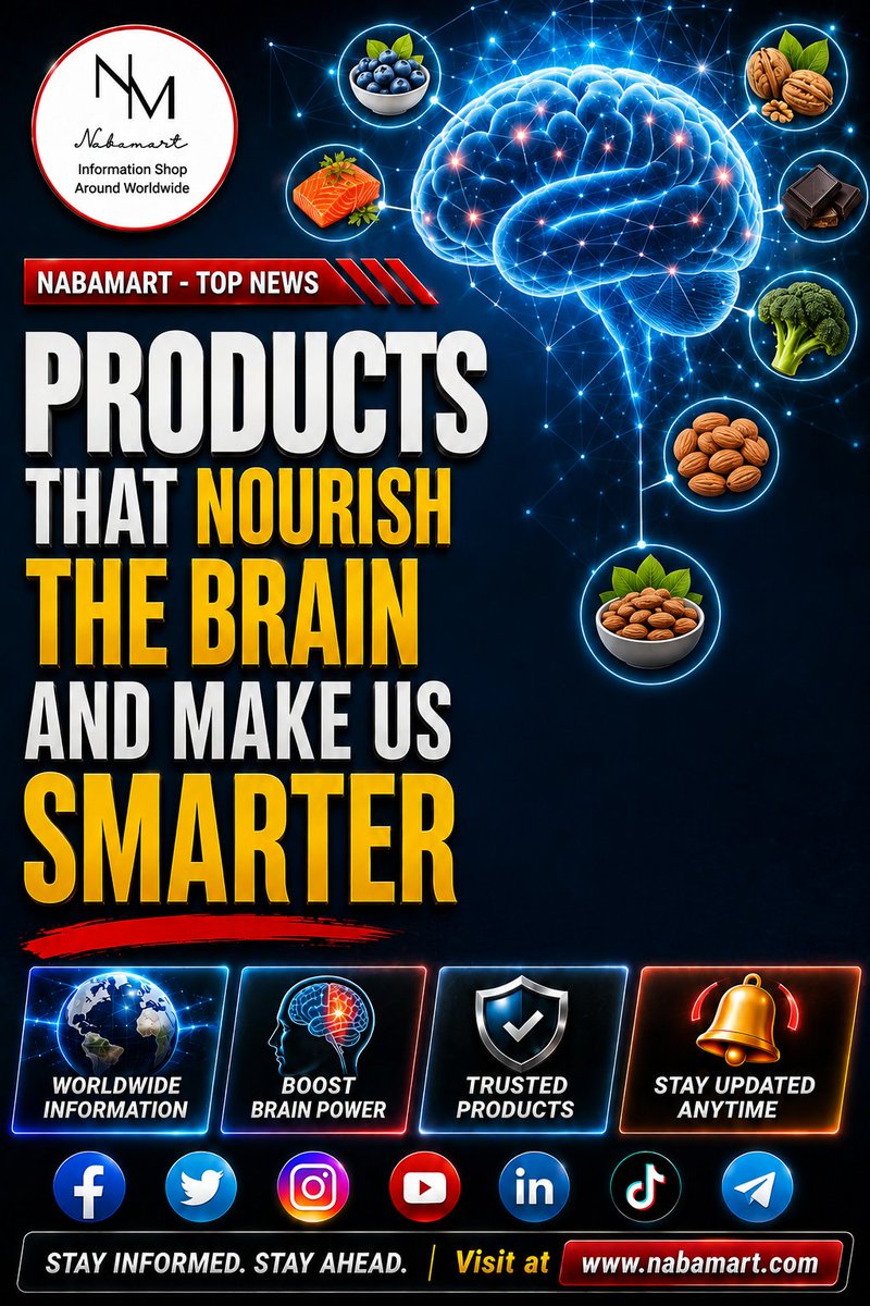 nabamartnews's tweet photo. Products that nourish the brain and make us smarter
https://t.co/Gw1QbG6FQ0
#BrainHealth #BrainFoods #HealthyEating #BoostBrainPower #NutritionTips https://t.co/xjYedmoE3w