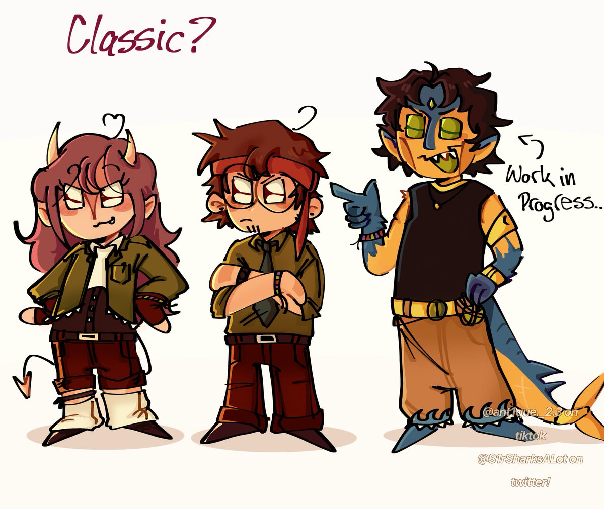 S1rSharksAlot's tweet photo. #sillytrio in different outfits!!,,!,!,, I’m still working on there designs,, BUT I’m proud of these :D  (pt.1)
#qsmp2art #qsmpfanarts https://t.co/nA0XkXB6zp
