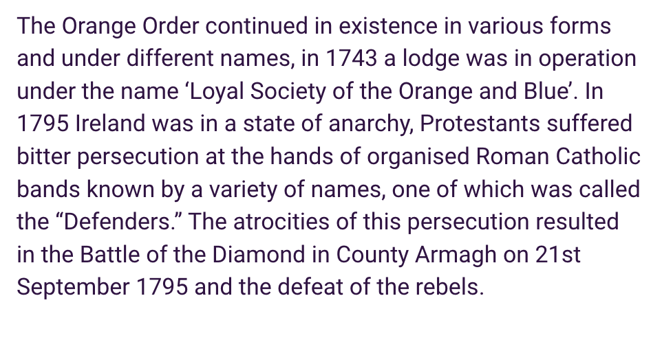 Irishresources1's tweet photo. How the New Zealand branch of the Orange Order/KKK describe their origins https://t.co/5jbbbT6zhG