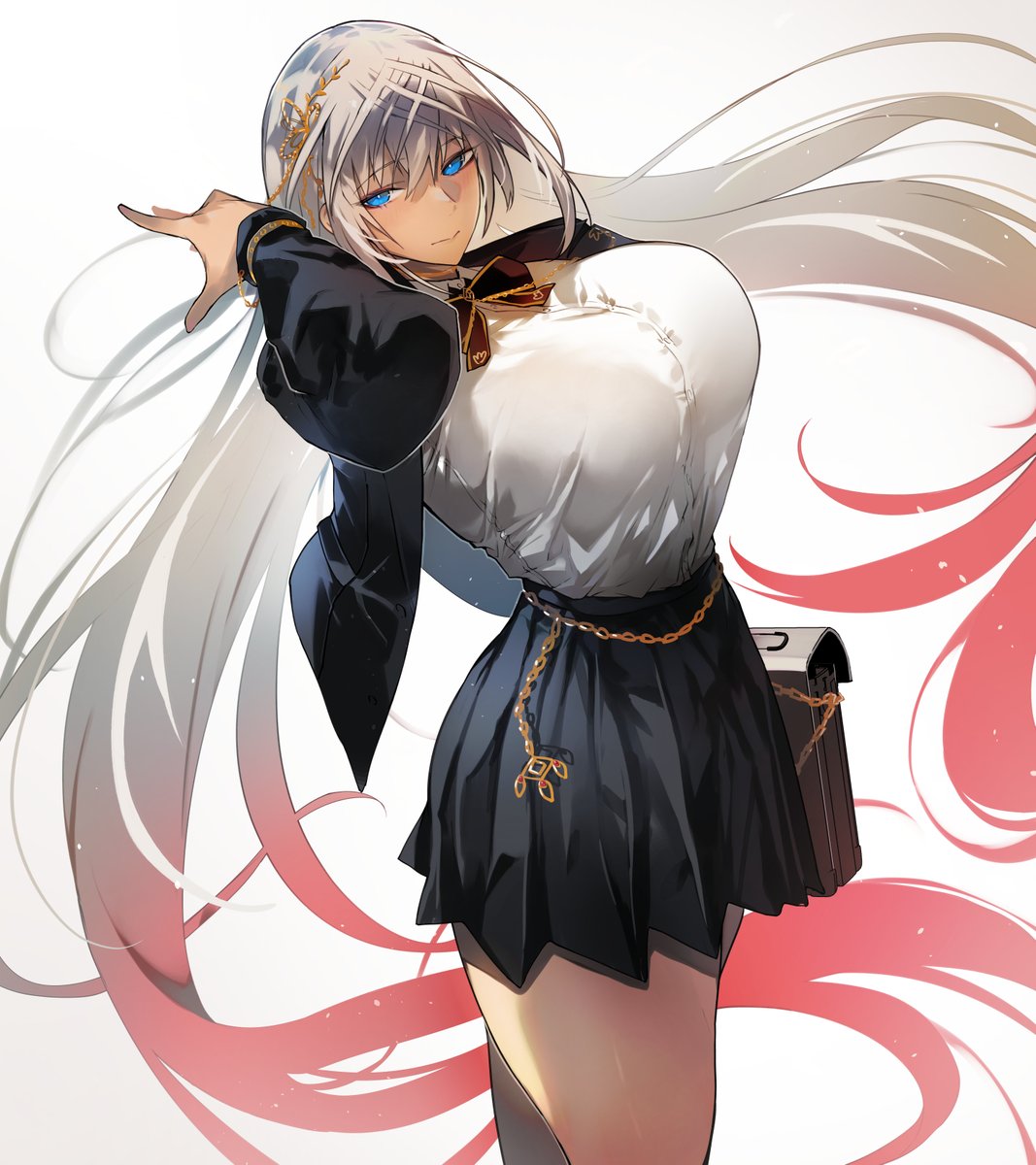 garakuta_'s tweet photo. FGO Fes2026カルデア学園祭にて提供した学生服な恰好をさせられたゼノビアの色紙絵 https://t.co/nWRBDEftOv
