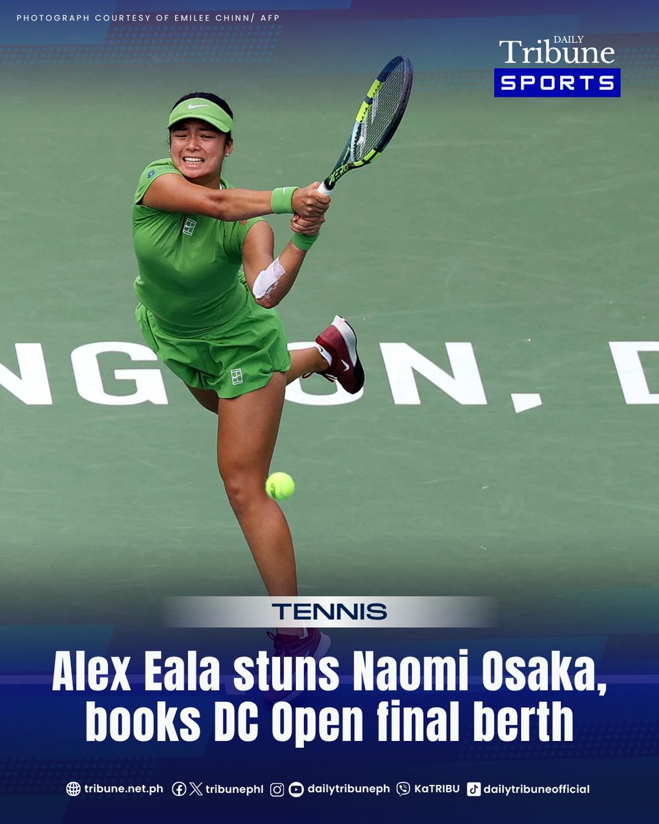 tribunephl's tweet photo. Eala played composed, aggressive #tennis throughout the semifinal, breaking Osaka late in the opening set before dominating the second to complete the straight-sets victory. She sealed the win without #dropping a set in the match.
#dailytribune https://t.co/UwX0a83srI