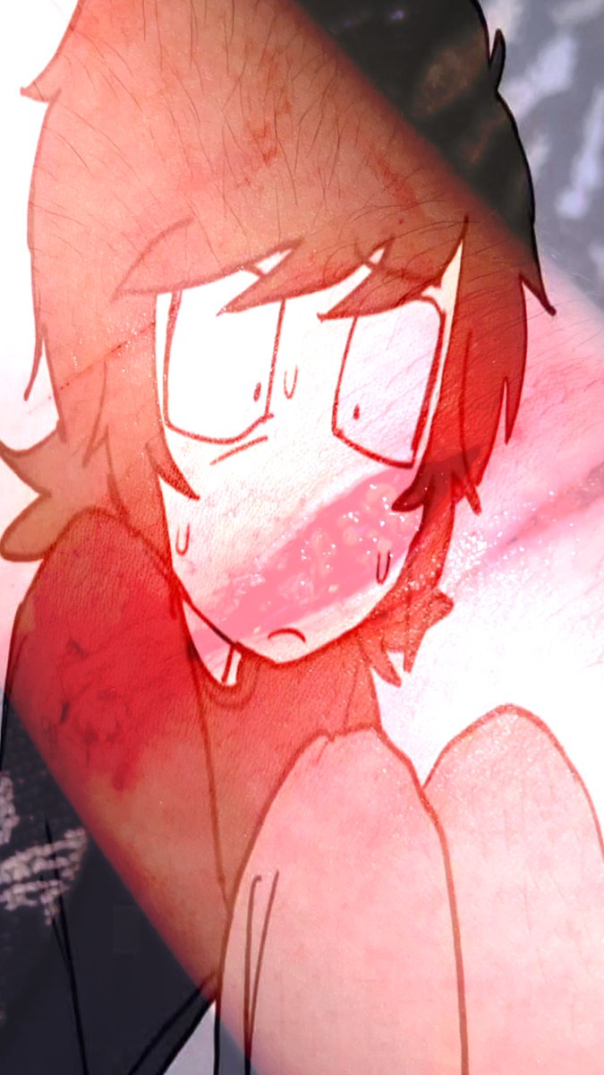 sw33tsn0w's tweet photo. I missed my bf and got a bit messy,,, #shtwt also AI sfx makeup beans https://t.co/Wd90wzYpzt