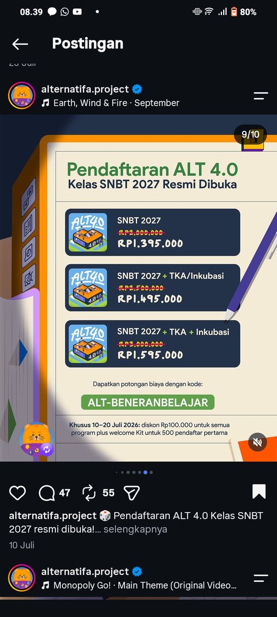pakarjungwon's tweet photo. ini ambil kelas mana ya enaknya... terus ini kelas nya udh mulai brrti ya? Telat ga ya kalau baru daftar skrg.. 😭 #alternatifa #studytwt https://t.co/EZNGOsbep0