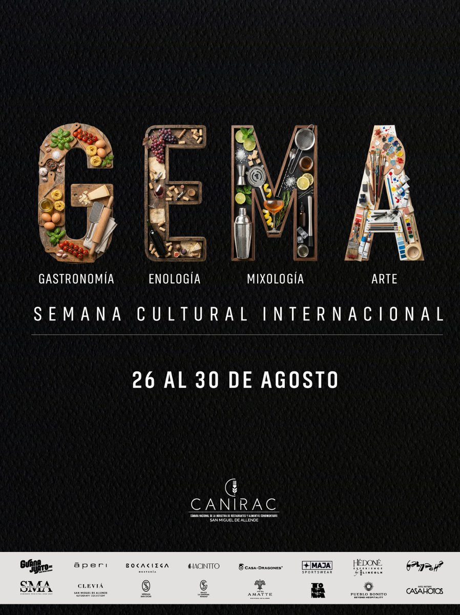 RutaVGuanajuato's tweet photo. Cuatro mundos extraordinarios, reunidos en un solo lugar... ¡Se está acercando el día! ⏳✨

Gastronomía 🍽️
Enología 🍷
Mixología 🍸
Arte 🎨

La cuenta regresiva ha comenzado para GEMA: Semana Cultural Internacional. El evento que transformará por completo la forma de vivir y saborear San Miguel de Allende.

Prepara tu agenda, porque lo que viene marcará un antes y un después en la escena cultural de nuestro estado. 🏛️🔥

📅 Del 26 al 30 de agosto
📍 San Miguel de Allende, Gto.

Mantente al pendiente de nuestras redes, estamos por revelar el programa completo. 🤫👇

#GEMA2026 #SanMiguelDeAllende #CaniracSMA #ExperienciaGEMA #SemanaCultural #Guanajuato #Expectativa #SaborYArte