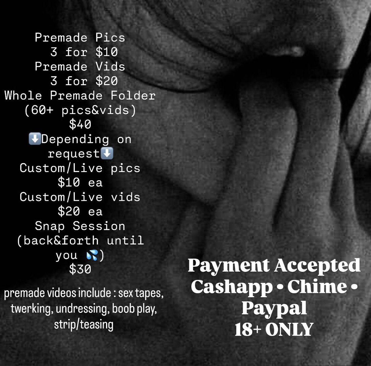 princessxmariaa's tweet photo. New & updated menu😋
cum get w me 😉
#menu #nsfw #vagina #vibrator #adult #naked #cream #squirt #WetMessy #sextape #sextapes #selling #content #sellingcontent #ass #viral #trending #woman #twerking #lapdance #snap #sessions #paypig #paypiggy #thic #thicc #booty #of #latina https://t.co/6IRcO2Pm4t