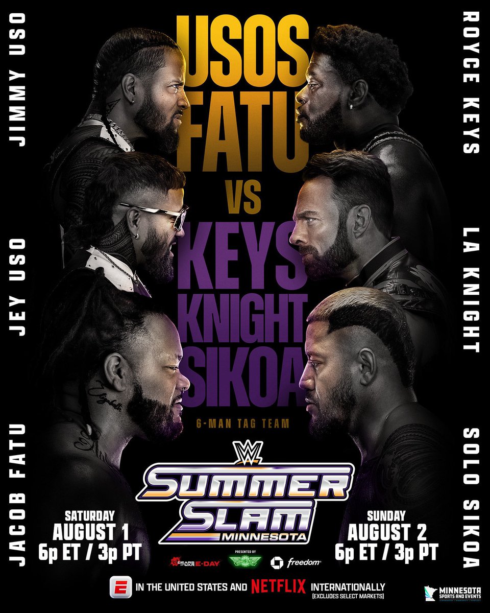 Hanzo3204's tweet photo. Results #SummerSlam #Night1

@RealLAKnight, #SoloSikoa &amp; @RealRoyceKeys https://t.co/YcysoKrirZ