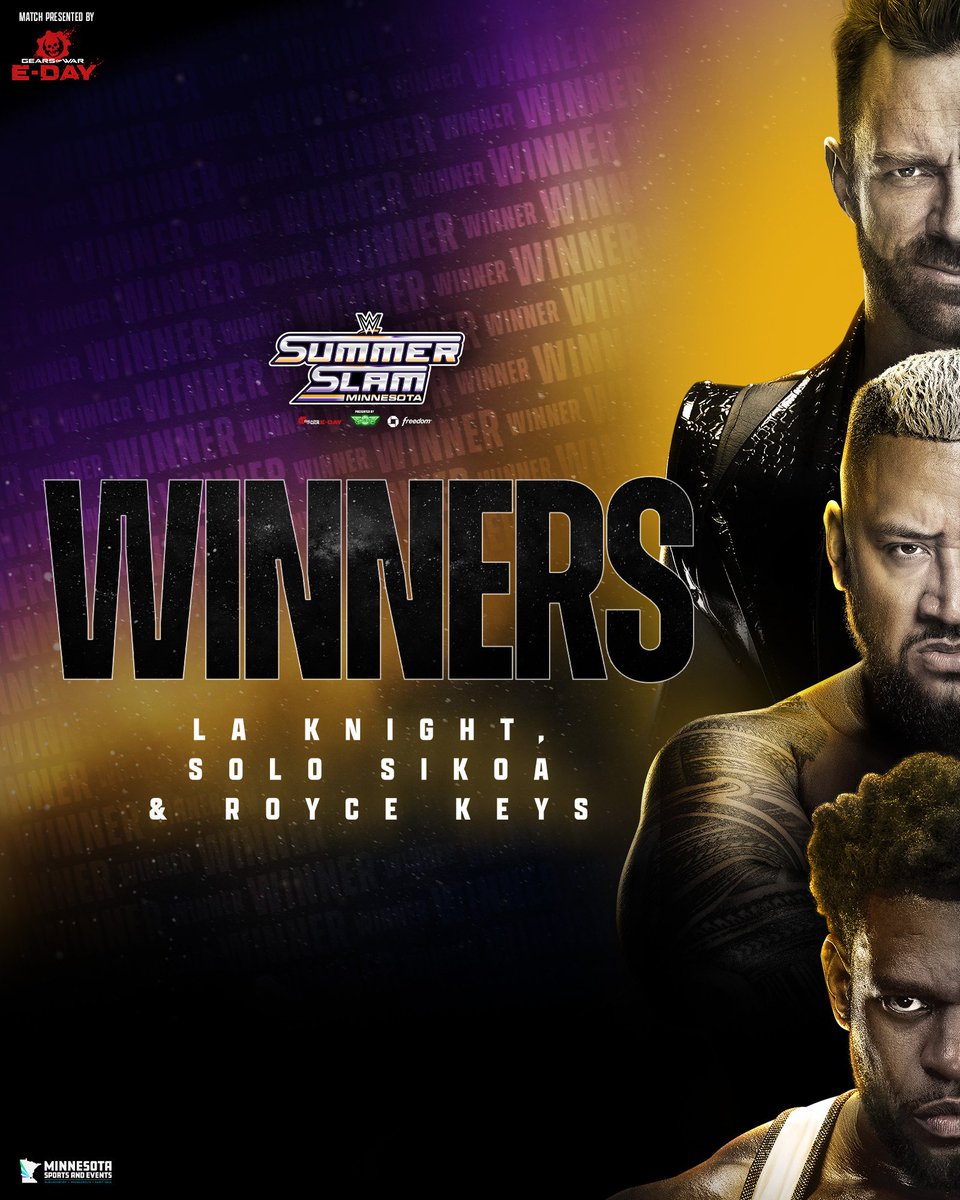Hanzo3204's tweet photo. Results #SummerSlam #Night1

@RealLAKnight, #SoloSikoa &amp; @RealRoyceKeys https://t.co/YcysoKrirZ