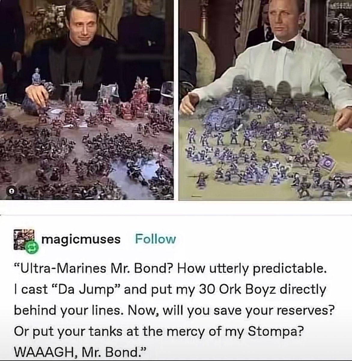 ShitpostRock's tweet photo. I don’t care what people say, this is still the funniest warhammer meme ever made https://t.co/QpG26NIelN