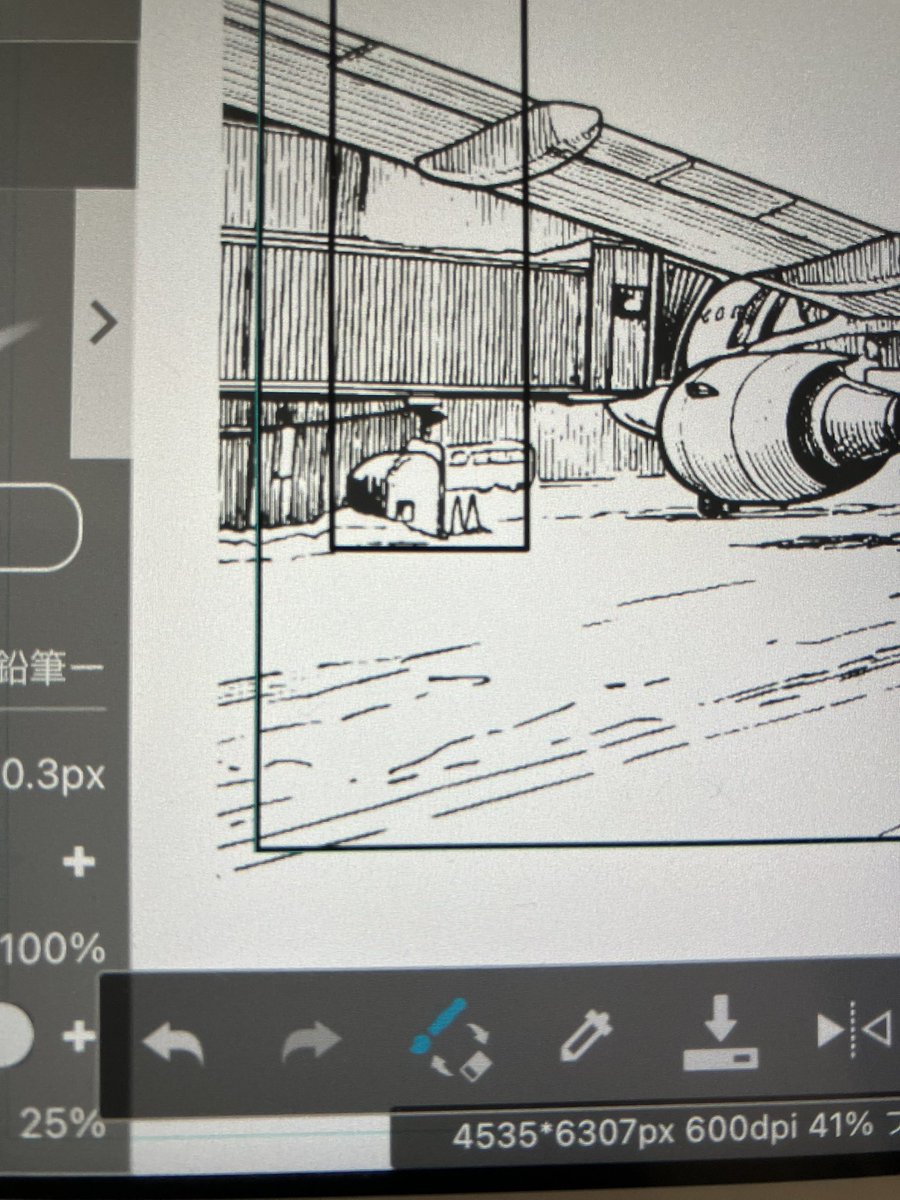 ようやく10ページまで線画完了。1/4。