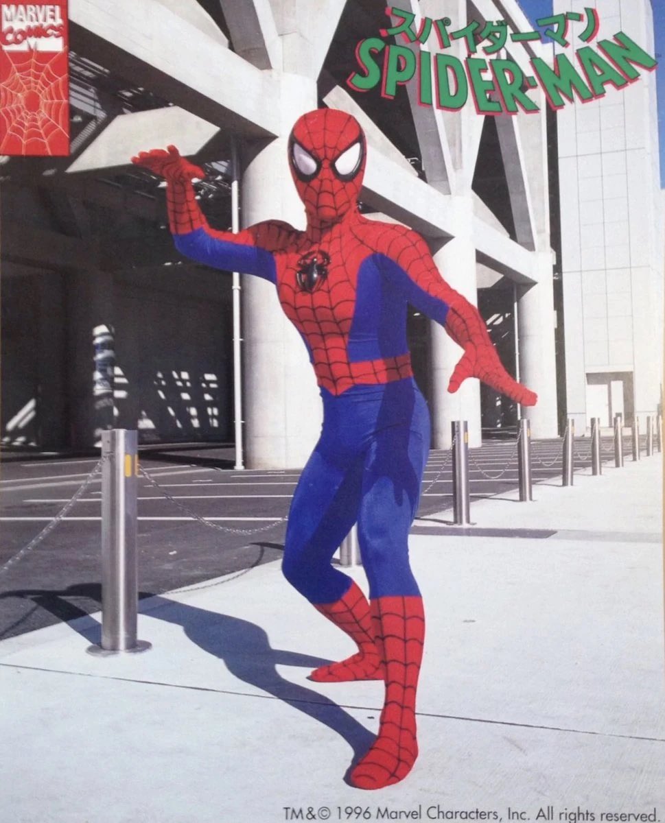 KaikiSubs8939's tweet photo. With all the talk about Spiderman lately. Just want to remind everyone that Tsuburaya made this obscure suit of Spiderman which first appeared in “Ultraman land” in 1996. Good quality for something only intended for stage shows. https://t.co/8Fc1qtNC6Z