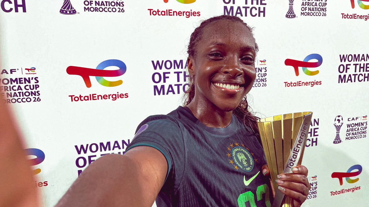 AEkounda's tweet photo. #Nigeria 1 ๐ฟ๐ฒ #Zambie 0
Buteuses
๐ณ๐ฌ Asisat Oshoala 8'
๐ธ๐พ Femme du match ๐๐พ
๐ณ๐ฌ Michelle Alozie
Bravo aux #SuperFalcons
Assia aux #CopperQueens
#TotalEnergiesWAFCON2026
#emaaristide https://t.co/cik7HjFsRY