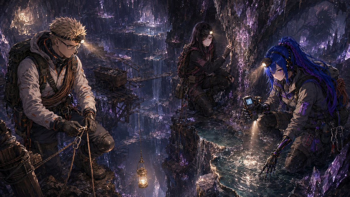 solak42_AI's tweet photo. Ever wanted to go cave diving with your friends? 

Now is the perfect time to do so! Try this one out. It takes up to 4 character. 

Just make sure to mind your step and your surroundings.

Please to QRT with #SolakDive so I can see all the great images you guys come up with! https://t.co/Lt4fYAim45