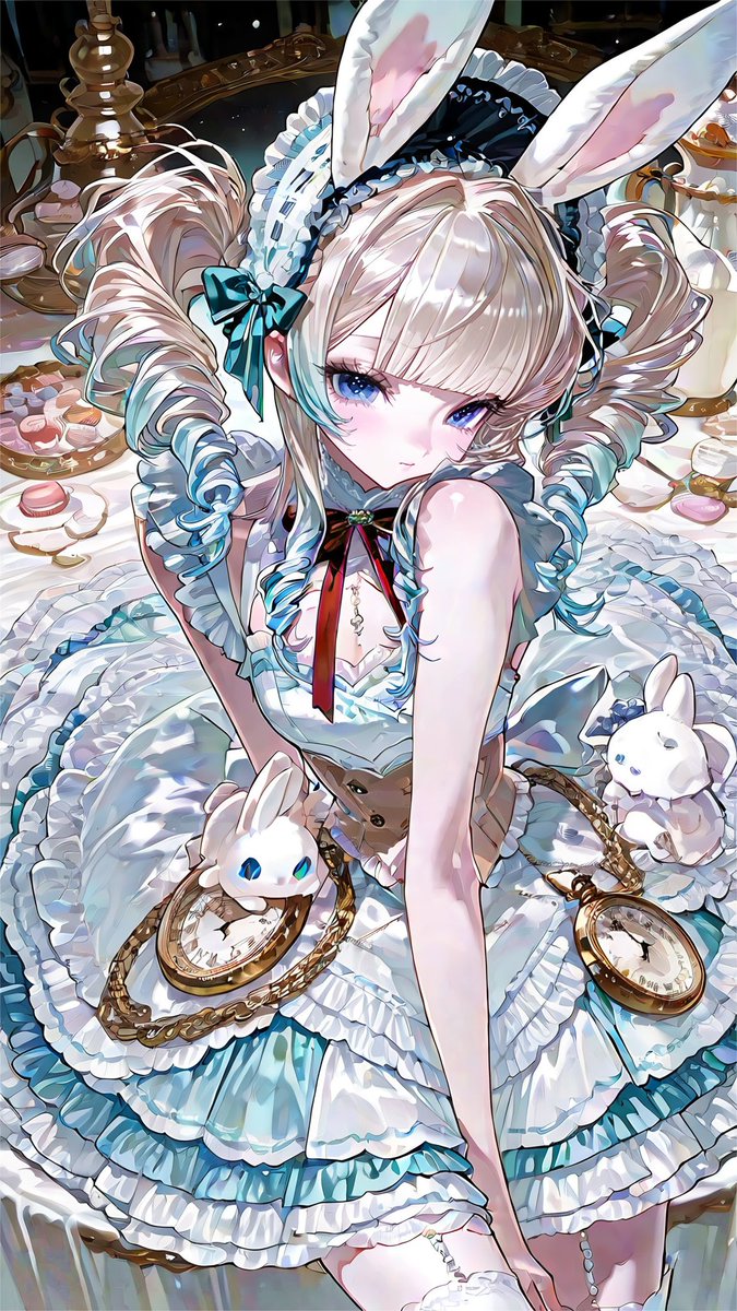 mnmn_nyank0's tweet photo. 🐇【✦⋆ プロンプト配布 ⋆✦】͛💠

バニーの日なので🐰
白うさぎ×アリスのとびきりかわいいバニー衣装♩
水色のフリルたっぷりなワンピースとうさみみが組み合わさってます!

リプに衣装・背景プロンプトつなげてます!!
Ｆ内外問わず引用で見せてくれたらうれしいです🩵

⚠︎︎モデロラガチャあり? https://t.co/xETgsiViQT