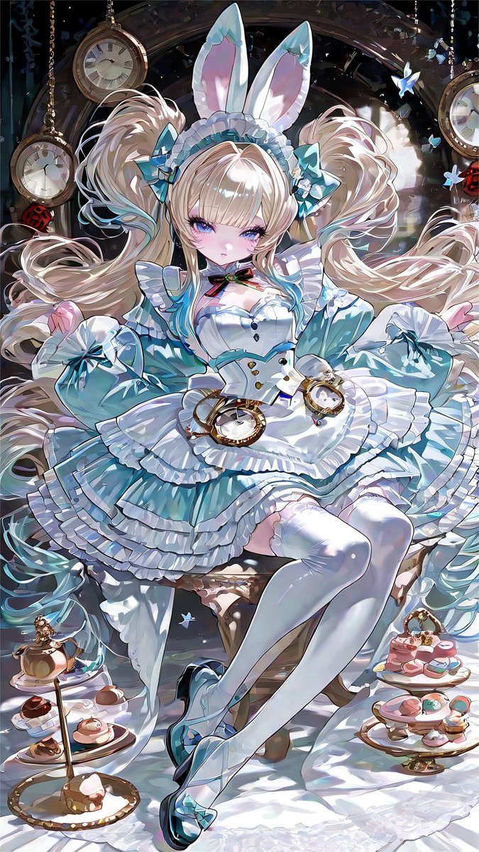 mnmn_nyank0's tweet photo. 🐇【✦⋆ プロンプト配布 ⋆✦】͛💠

バニーの日なので🐰
白うさぎ×アリスのとびきりかわいいバニー衣装♩
水色のフリルたっぷりなワンピースとうさみみが組み合わさってます!

リプに衣装・背景プロンプトつなげてます!!
Ｆ内外問わず引用で見せてくれたらうれしいです🩵

⚠︎︎モデロラガチャあり? https://t.co/xETgsiViQT