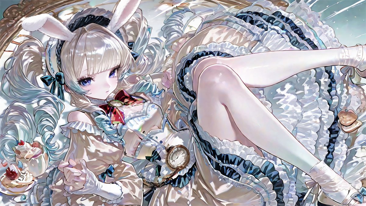 mnmn_nyank0's tweet photo. 🐇【✦⋆ プロンプト配布 ⋆✦】͛💠

バニーの日なので🐰
白うさぎ×アリスのとびきりかわいいバニー衣装♩
水色のフリルたっぷりなワンピースとうさみみが組み合わさってます!

リプに衣装・背景プロンプトつなげてます!!
Ｆ内外問わず引用で見せてくれたらうれしいです🩵

⚠︎︎モデロラガチャあり? https://t.co/xETgsiViQT