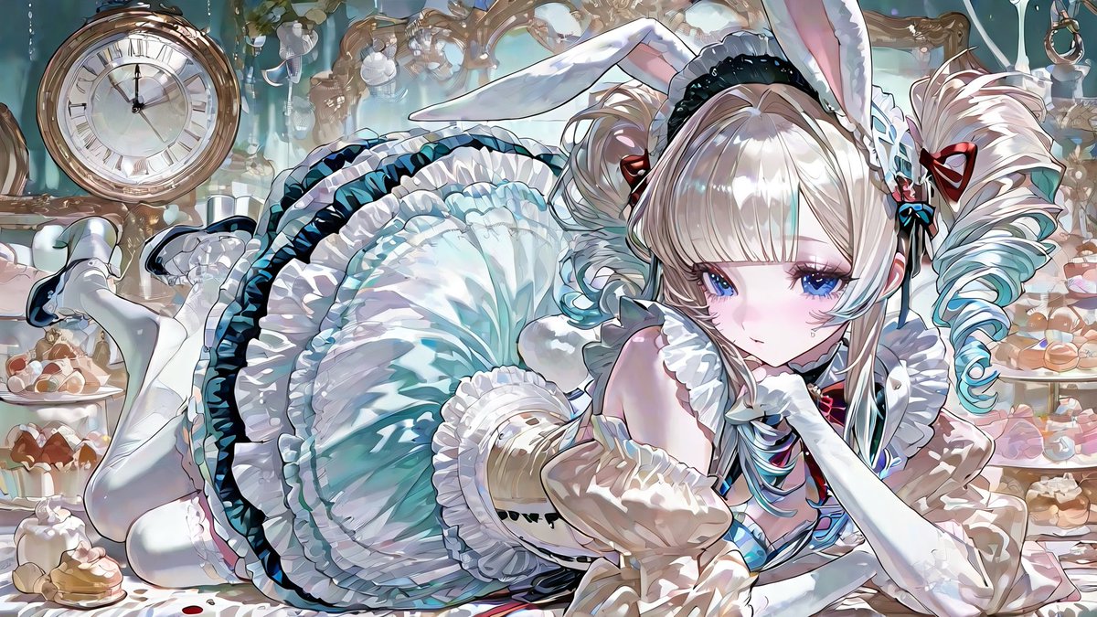 mnmn_nyank0's tweet photo. 🐇【✦⋆ プロンプト配布 ⋆✦】͛💠

バニーの日なので🐰
白うさぎ×アリスのとびきりかわいいバニー衣装♩
水色のフリルたっぷりなワンピースとうさみみが組み合わさってます!

リプに衣装・背景プロンプトつなげてます!!
Ｆ内外問わず引用で見せてくれたらうれしいです🩵

⚠︎︎モデロラガチャあり? https://t.co/xETgsiViQT
