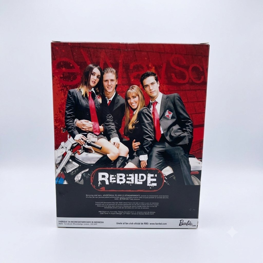 Extranjerodm's tweet photo. @DulceMaria hace poco pude conseguir estás dos piezas y completar mi colección, quise hacerle una caja y este es el resultado, está inspirado en los sets de RBD del 2007, las cajas de Barbie signature y los diseños que se utilizaban esos años.
#barbieRBD #RobertaPardo #RBD https://t.co/3DvOx7lbQZ