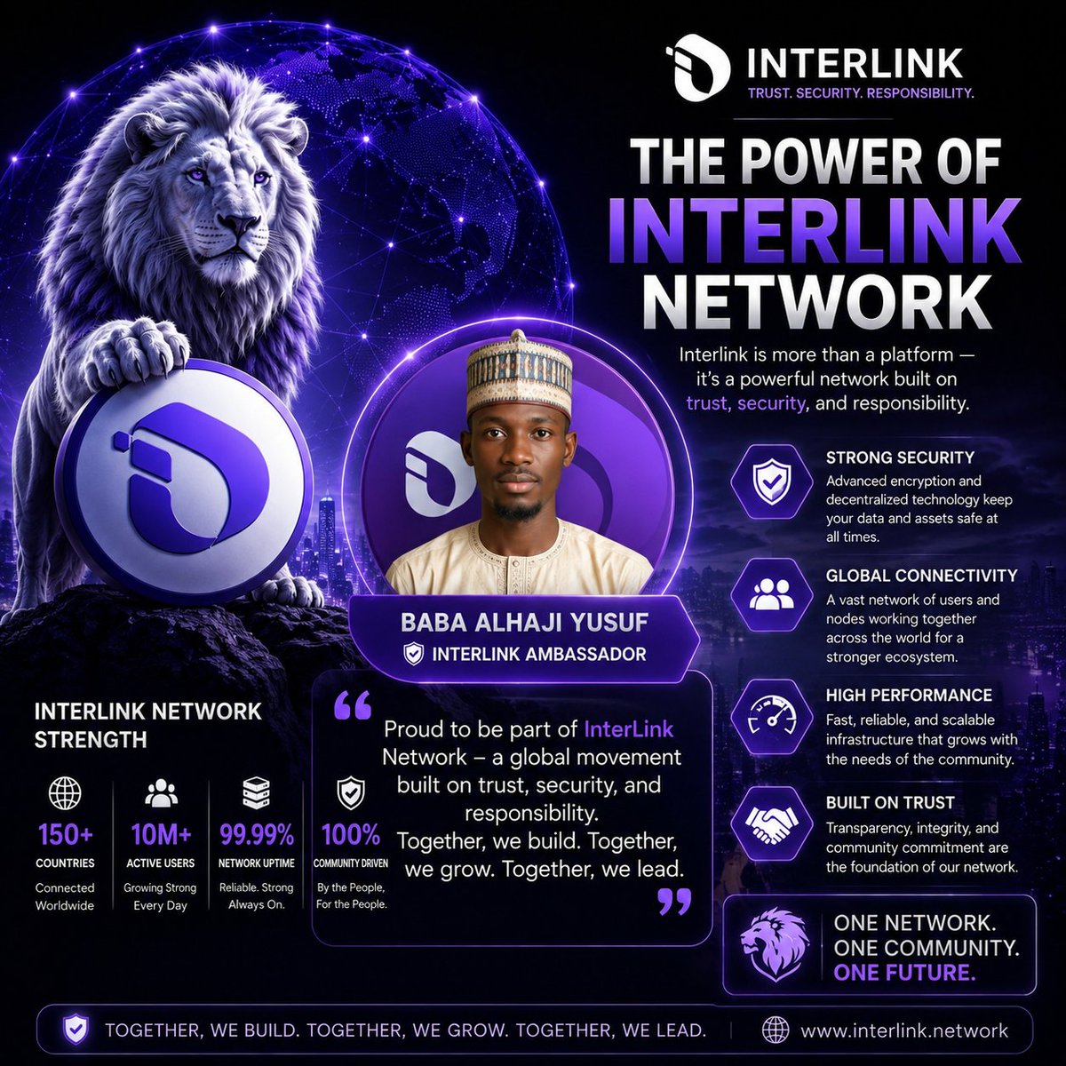 Babaalhajiwn's tweet photo. THE POWER OF INTERLINK NETWORK
InterLink – Trust. Security. Responsibility.
InterLink is more than a platform—it's a powerful global network built on trust, security, and responsibility.
Why InterLink?
Strong Security – Advanced encryption and decentr. #Interlink #ITLG #ITL #ITLX https://t.co/8Mt3YiKn3j