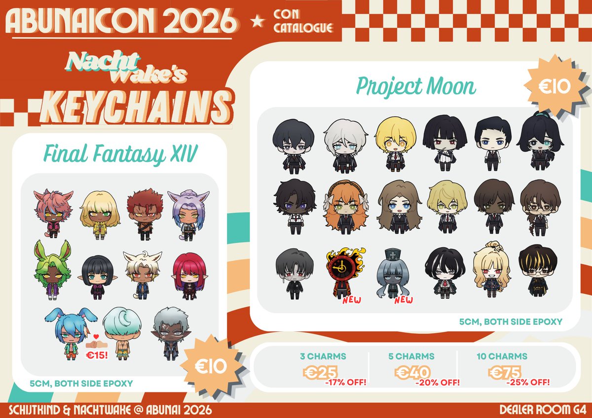 Nachtwakeart's tweet photo. @abunaicon 2026 Con Catalogue and prices UP!! ✨

Find me and @Monkiinart @ DEALER HALL G4 https://t.co/IwNsW3kZqQ