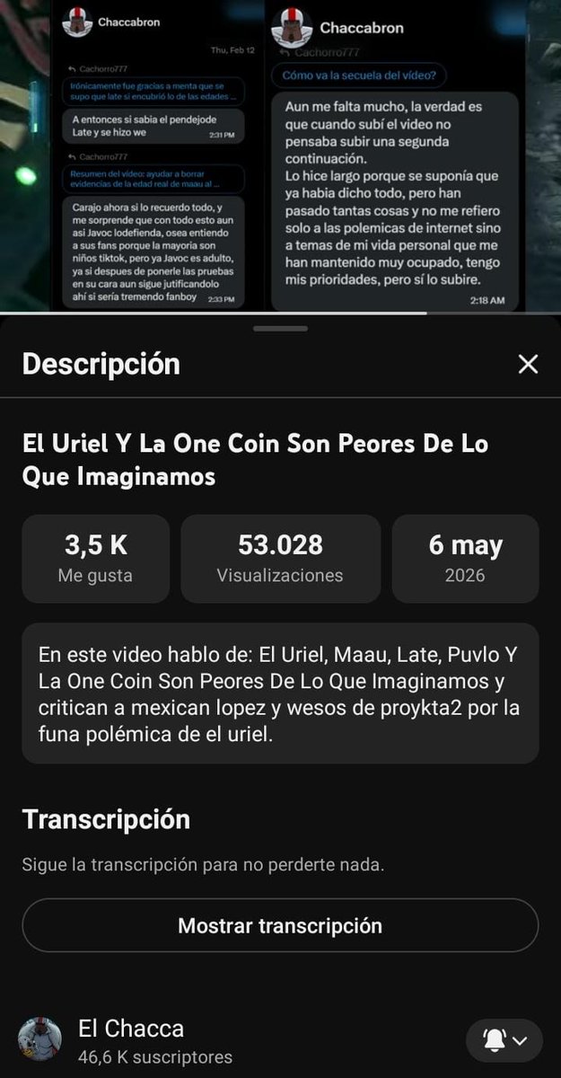 ChacconCaballo's tweet photo. Él desde mucho antes ya había publicado conversaciones privadas mías sin mi consentimiento para uno de sus videos y eso sumado a las menciones de estar en contra de los reportes, me hizo pensar que no haría nada a mí video. https://t.co/GtjTLYbudq