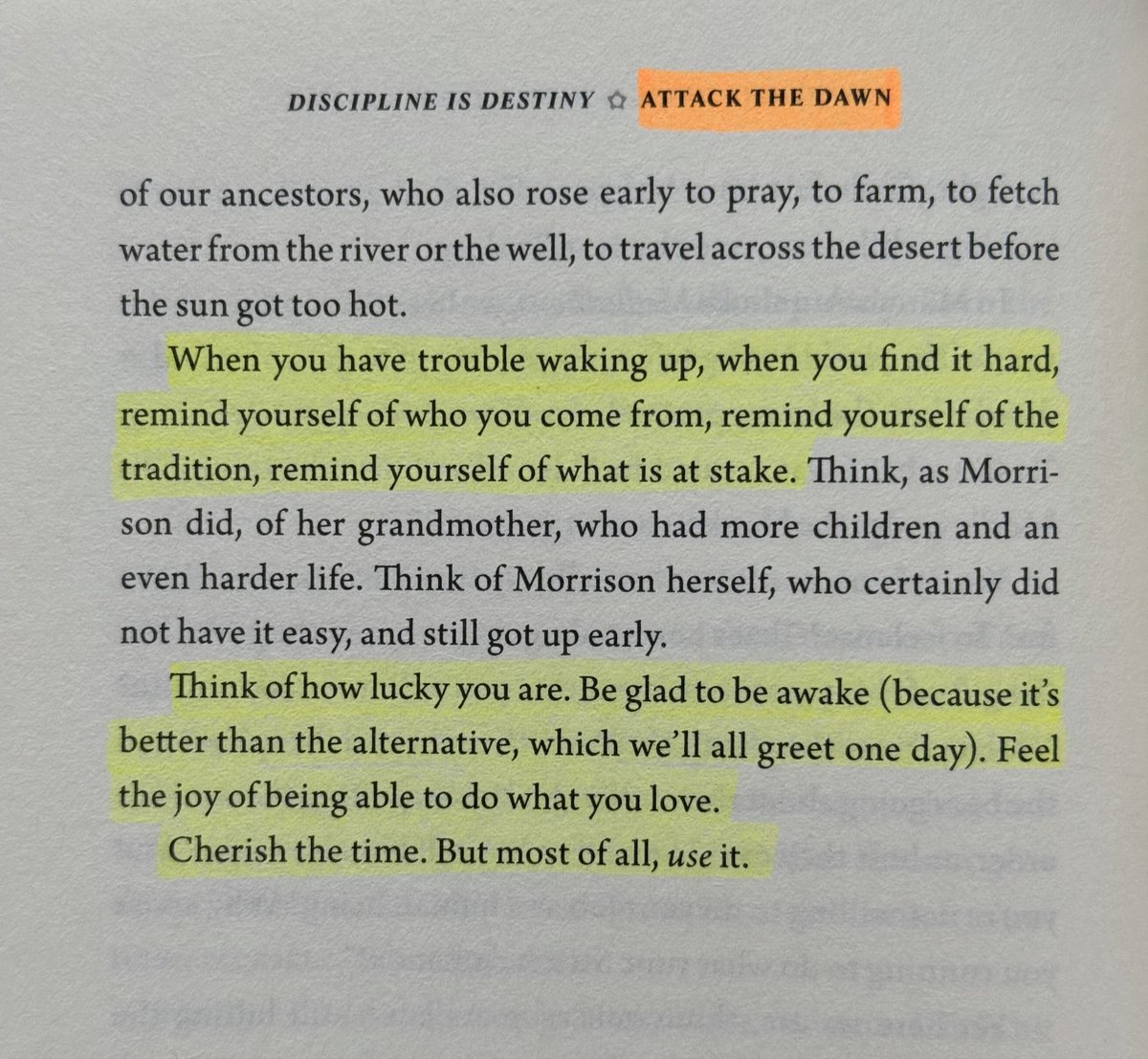 readswithravi's tweet photo. 2) Attack the Dawn - remind yourself of what is at stake.

Cherish the times. But most of all, use it. https://t.co/AgxHpSxyZ9