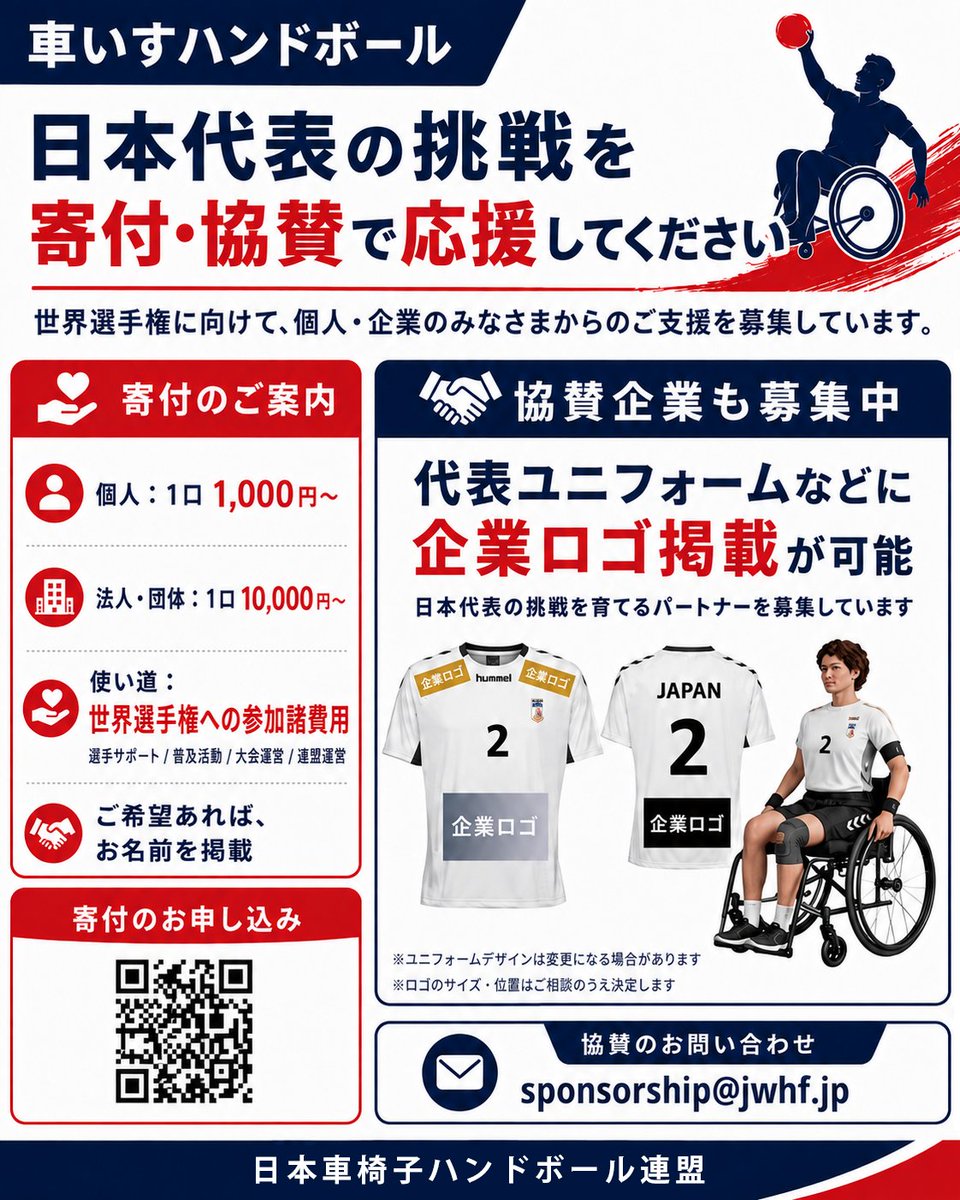 jwhf_official's tweet photo. クラウドファンディングで多くのご支援いただき、ありがとうございました！

皆様に挑戦を後押ししていただけたことは何よりの力です。いただいたご支援は、世界選手権のために大切に活用してまいります。

また引き続きのご寄付・ご協賛を受け付けておりますので、ご協力お願いできますと幸いです🙇‍♀️ https://t.co/Z2rHvsmfFh