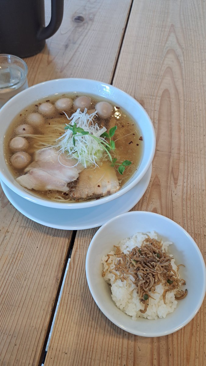 akio726a's tweet photo. The Noodles &amp; saloon kiriya

潮の旨味ソバ
うずらの味玉×2
ちりめん山椒ごはん大

素晴らしく旨い麺とスープ
そして大好物のうずら
至福のひとときでした

ご馳走さまでした https://t.co/dXhtiG15Fs