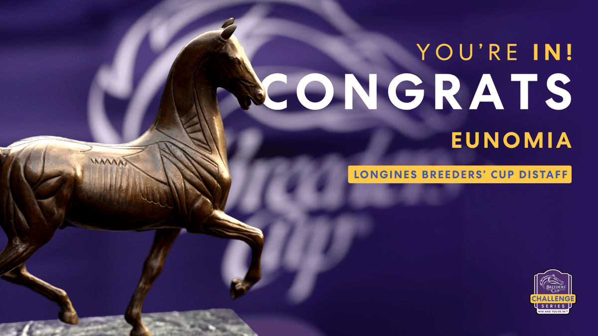 BreedersCup's tweet photo. Eunomia wins the #WinAndYoureIn Clement L. Hirsch Stakes at @DelMarRacing and is Breeders' Cup bound! https://t.co/IJC2NmlnRi