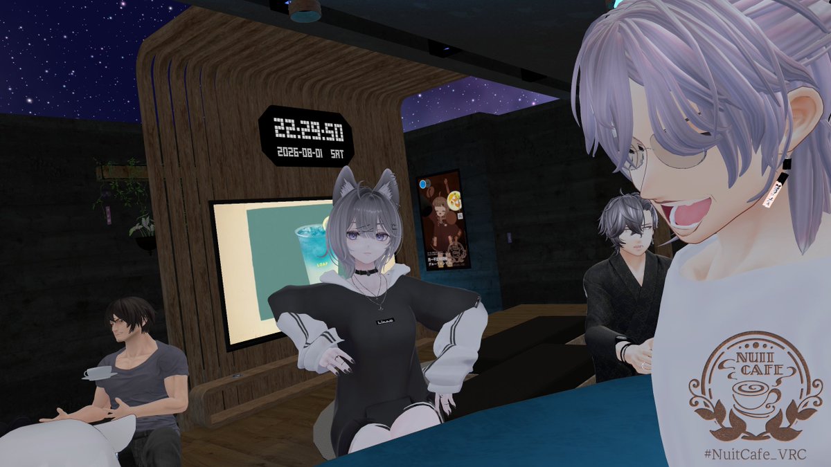 NARIAKA_yahho2's tweet photo. 先日はニュイカフェ！なんやかんやみーんなきてくれて愛やね！
#NuitCafe_VRC https://t.co/GOP5SiisyR