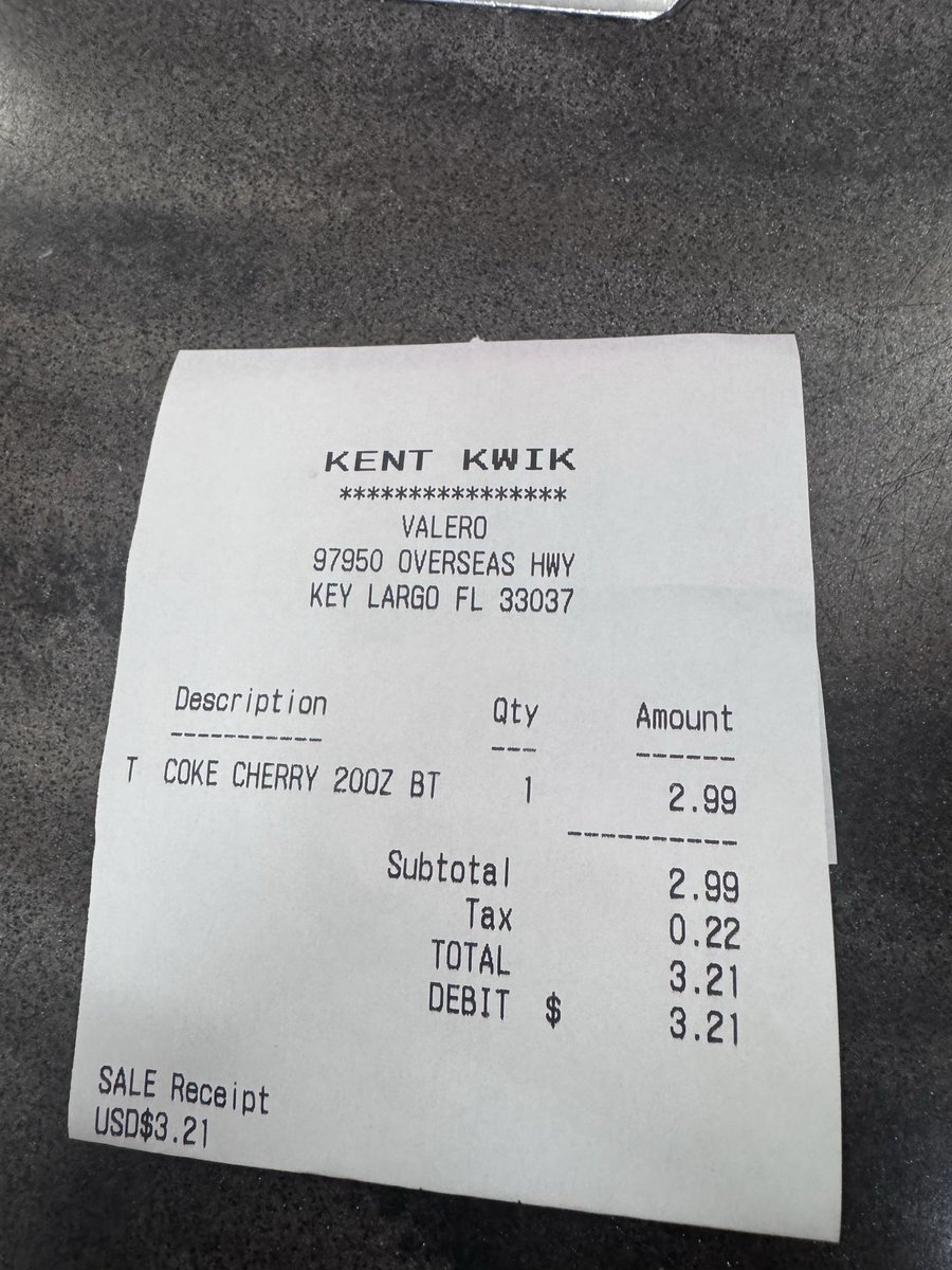 JoshMcKinney18's tweet photo. First purchase on my @xmoney card… and the Universe hits me with this 😂
Cherry Coke in Key Largo for $3.21.
Is this a joke, a sign, or the timeline winking at me?
Universe definitely has a sense of humor.
#Synchronicities #TheClub #XRPArmy https://t.co/ZHKs75tvKN
