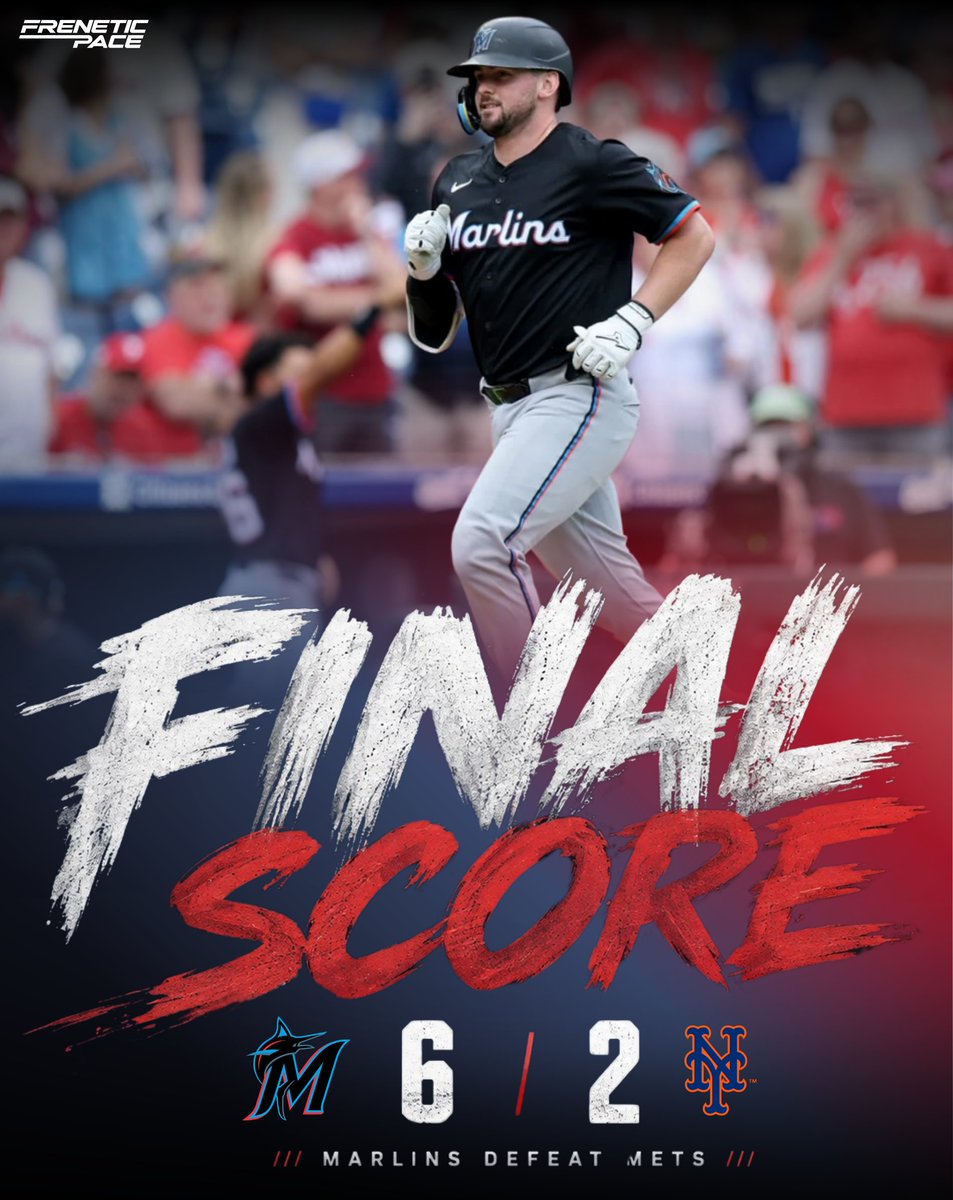 FPSportsMedia's tweet photo. Early power surges and zero defensive mistakes drove the Marlins to a dominant 6-2 victory over the Mets at Citi Field!
#MarlinsWin #MetsVsMarlins #CitiField #GriffinConine #MLB2026 #BaseballHighlights #FreneticPaceSports
Read Here:
https://t.co/6GJx16QSxP https://t.co/42yK5GjkOJ