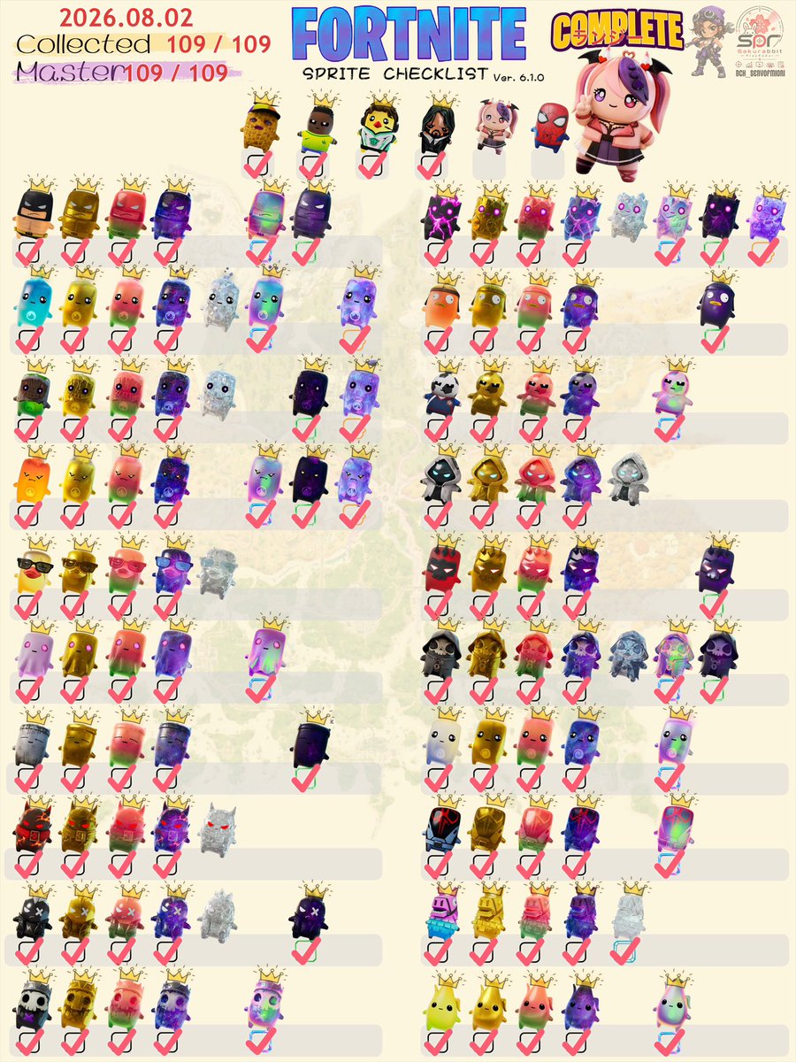 ranjee_heart's tweet photo. いつもありがとうございます😊新しいチェック表で可愛いコンプリートの絵が💓💓💓
#フォートナイト https://t.co/8o9tL6z0vn