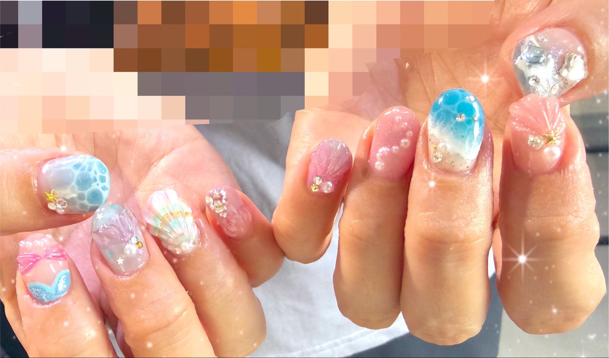 parkrin8948's tweet photo. ネイル変えた🐚🏖️生足魅惑のマーメイド🩵🧜‍♀️ https://t.co/V7Y4Jg6aGE