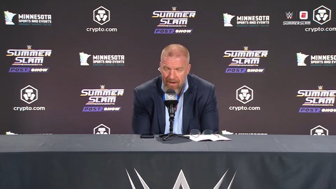 WrestlePurists's tweet photo. Triple H says he found out a few days ago that Oasis for Nick Aldis’ theme song was cleared

“I was thrilled to tell him, ‘Oasis is in, dude. We’re doing it.’”

#SummerSlam https://t.co/BxvETDYrlv