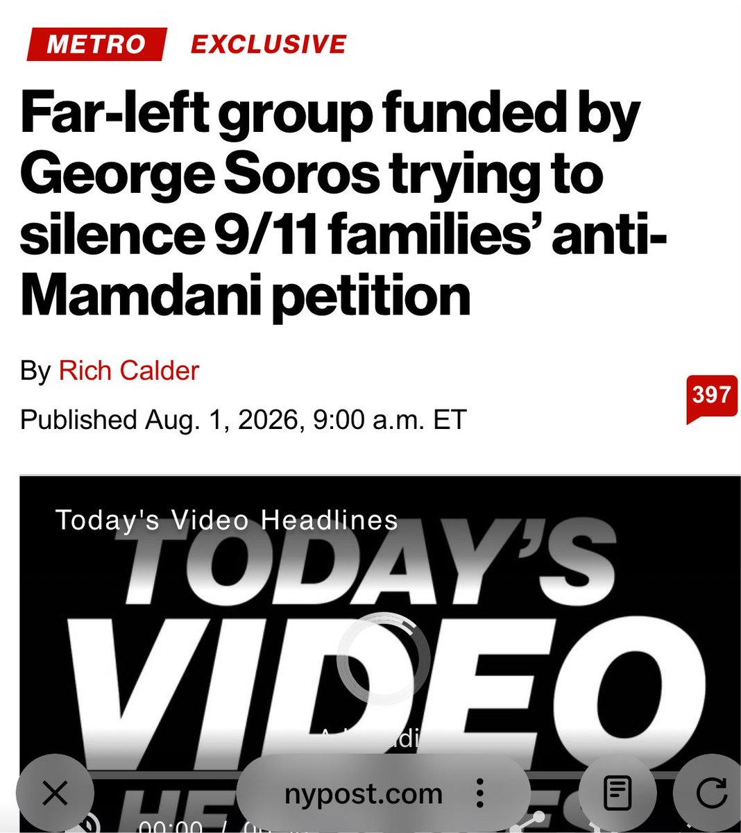 merrylynn06's tweet photo. @nypost DISGUSTING BUT NOT SURPRISING.. GEORGE SOROS DONATED $37M TO MANDANI’S CAMPAIGN 😡 https://t.co/1dOFze0nwF