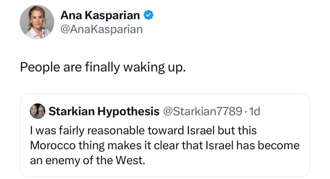 nick_matau's tweet photo. So let me get this straight @AnaKasparian 

Israel can make 60,000 military aged Muslim men flee their homes &amp; invade Spanish territory, but can't get Muslims to leave the West Bank or Gaza!?

Does every muslim in the world work under Israel's command minus the "Palestinians?" https://t.co/3RW2ribsLr