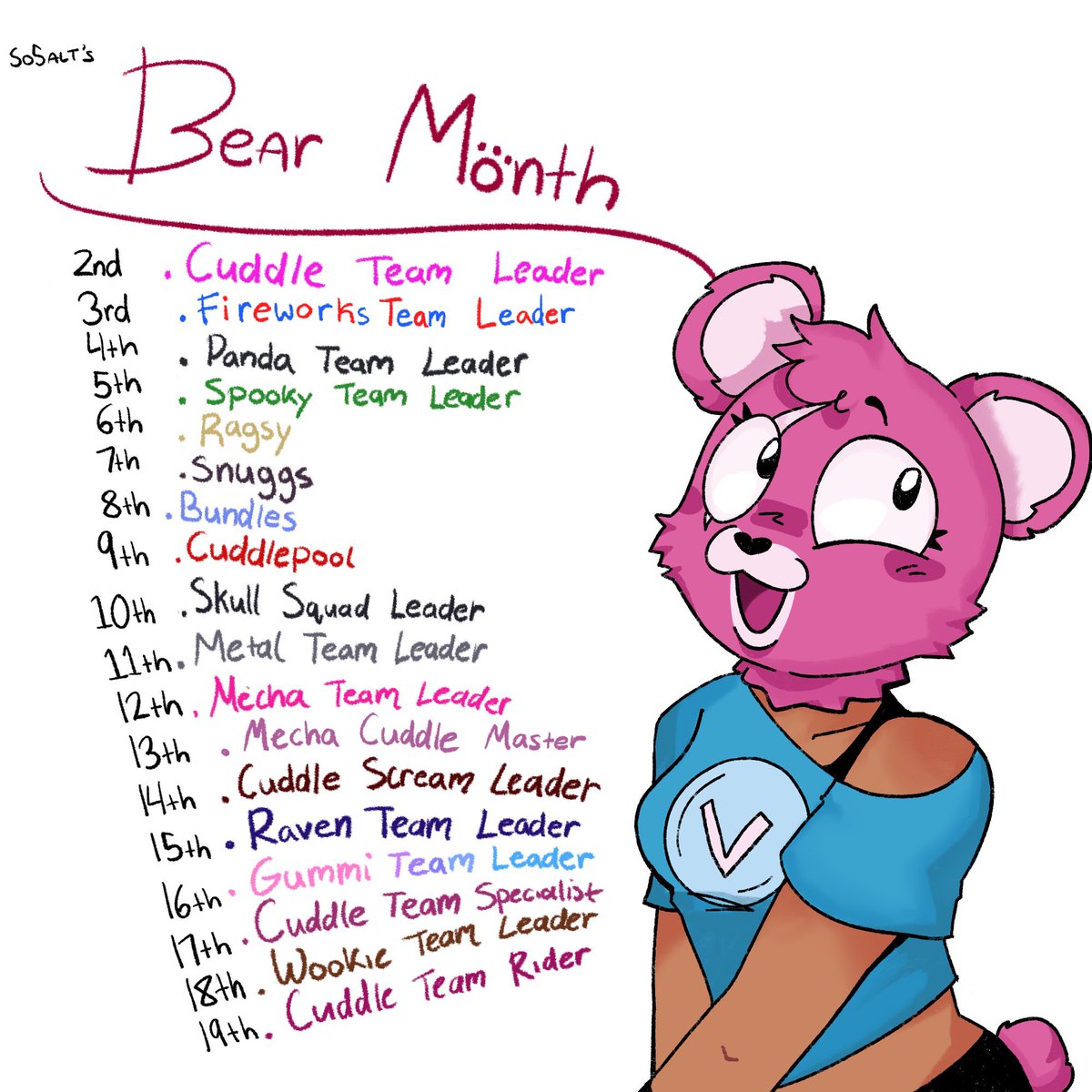 So5alt's tweet photo. BEAR MONTH!! i will be drawing BEARS throughout this month :J
#fortniteart #fortniteBEAR https://t.co/SB6313d2N3