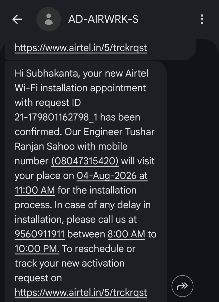 ramakanta1302's tweet photo. If a customer has already vacated their rented house on 2nd August based on your commitment, how can you suddenly schedule the reinstallation for 4th August? This is extremely inconvenient and unacceptable.

Please resolve this issue https://t.co/OWvNuEaXLB