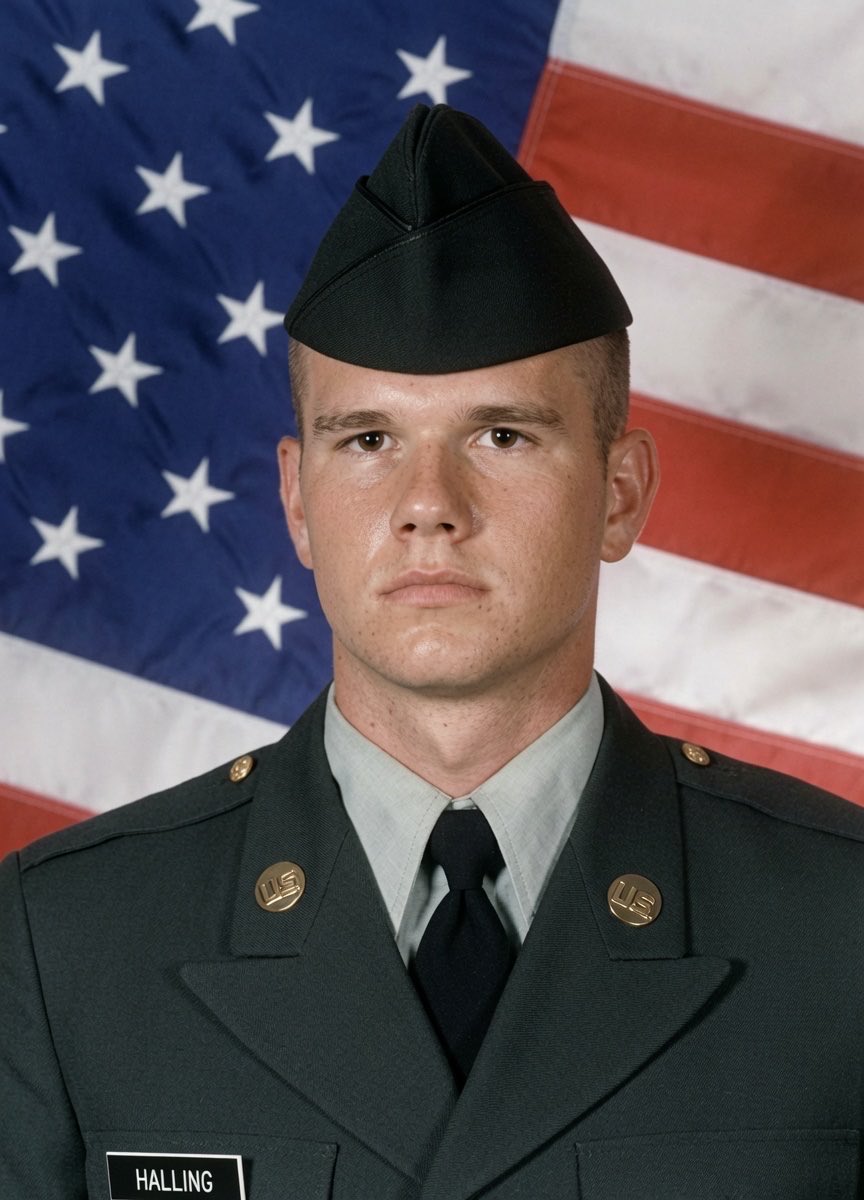 44MagnumBlue1's tweet photo. United States Army Private First Class Jesse Marinus Halling was killed in action on June 7, 2003 in Tikrit, Iraq. Jesse was 19 years old and from Indianapolis, Indiana. 401st Military Police Company, Fort Hood, Texas. Remember Jesse. He is an American Hero.🇺🇸🎖️ https://t.co/j31CAEbEwe