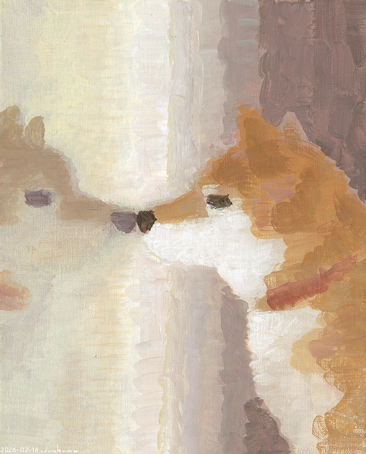 J_KMOR's tweet photo. 映る犬 https://t.co/DAB5ngVhah