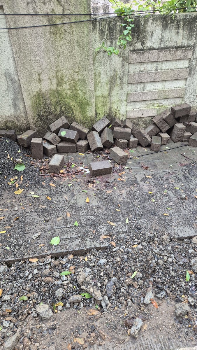RoadMonk_Pune's tweet photo. Why is @PMCPune not sweeping streets regularly? It's been more than 5 weeks this road was cleaned. On top of that @mngl_in started pipeline work in the middle of monsoon. Bricks from the pavement dumped on the side.When will this get cleared? #shame https://t.co/afhLoXowIA