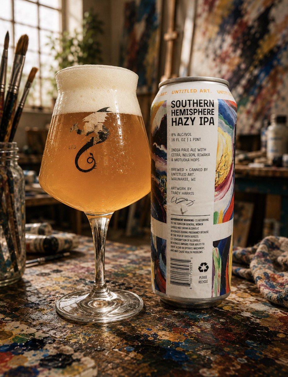 BeerAdviser's tweet photo. Christmas during summer sounds confusing.

An 8% tropical hazy makes much more sense.

🍺 Southern Hemisphere Hazy IPA — @untitledartbev 

Beer Adviser Score: 3.764 / 5.0
One sip, you get the picture.

#BeerAdviser #UntitledArt #SouthernHemisphere #HazyIPA #CraftBeerReview https://t.co/UXrXQeE2gN