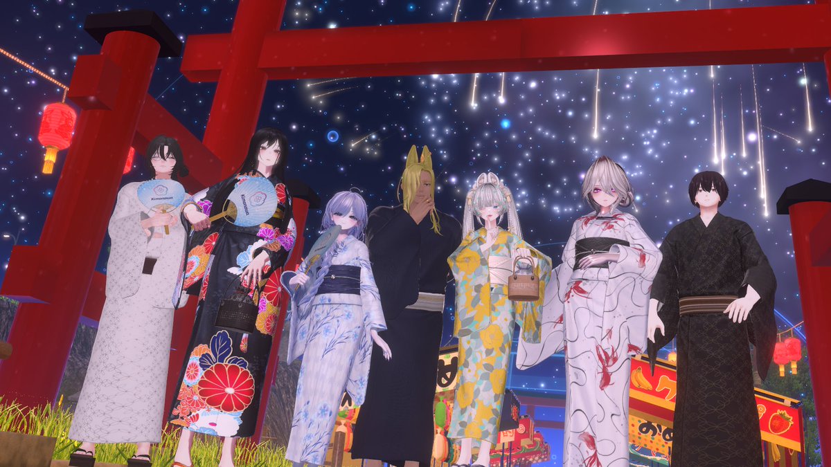Fortuna_VRC's tweet photo. 本日の #ゆかたde納涼会 にも参加いたします🙇‍♂️
22時よりGroup +で開きますので、下記Groupへのご参加を！
夏の夜を、もっと特別なひとときに。ご来場お待ちしています🎇
※写真に掲載されているキャストが出勤しない場合もございますのでご注意下さい
https://t.co/0SnKTaPs2P 
#FortunaVRC
#Kimonowa https://t.co/rqXGZOUkWM