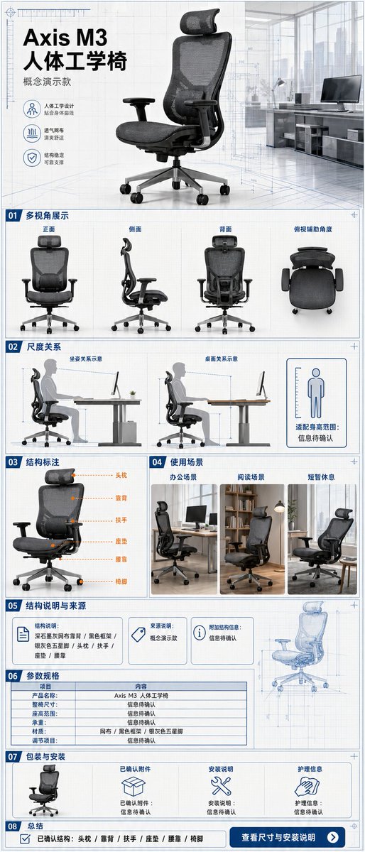 Ergonomic Office Chair E-commerce Mobile Detail Page