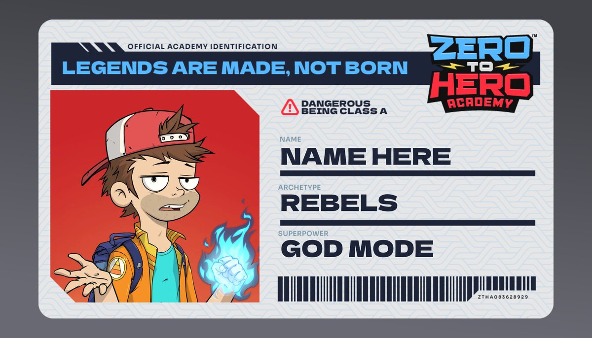 Evostella889's tweet photo. I made my Zero To Hero Academy enrollee ID. Create yours and show us your superpower. #ZeroToHeroAcademy https://t.co/y5XOqCsmTM https://t.co/eDJX3fxIa0