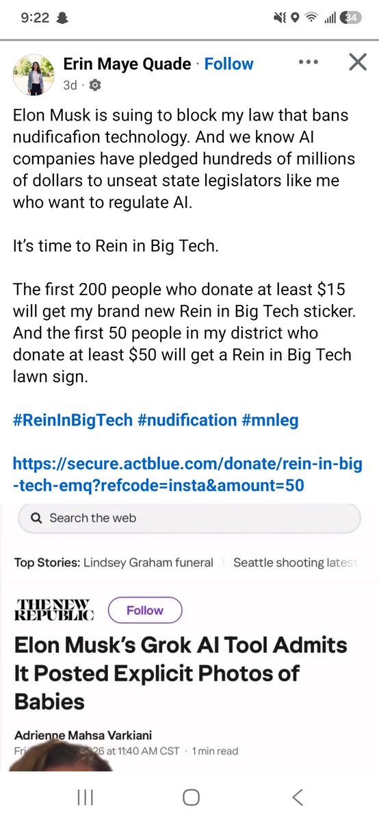 MN2A4ASupporter's tweet photo. Hey @elonmusk might be interested in this.... she could use a few pointers and maybe someone look at gift laws for candiadates in Minnesota

https://t.co/P1ITjfhSfe https://t.co/R9tgO1z3Mc