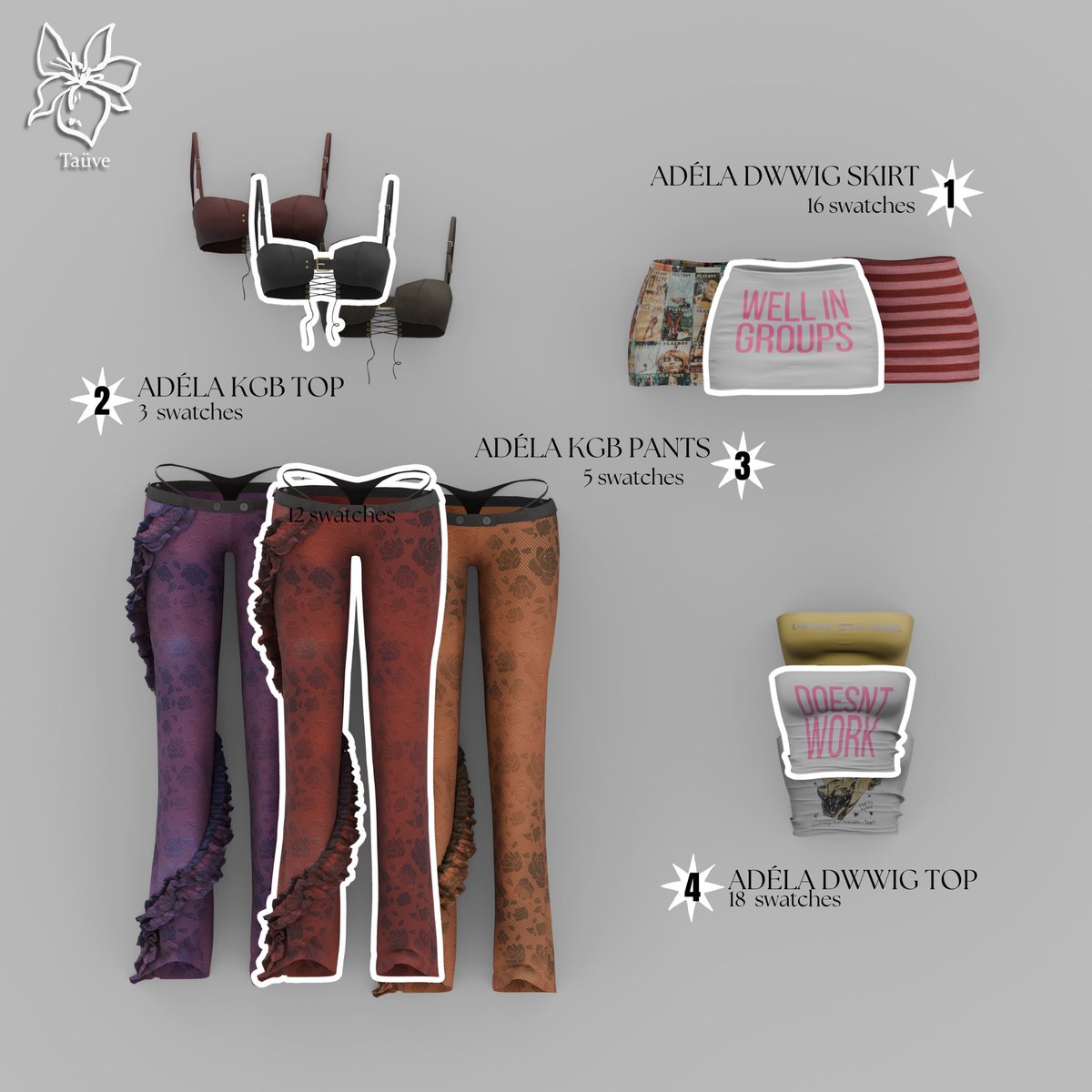tauvesims's tweet photo. THE PROVOCATEUR - CLOTHING SET
Out now on my patreon!!
EA: 08/22
05 new meshes pieces + Blender version
rc: @bunny
Insipired by the one and only @adelajergova https://t.co/XCYZVdcuAR
