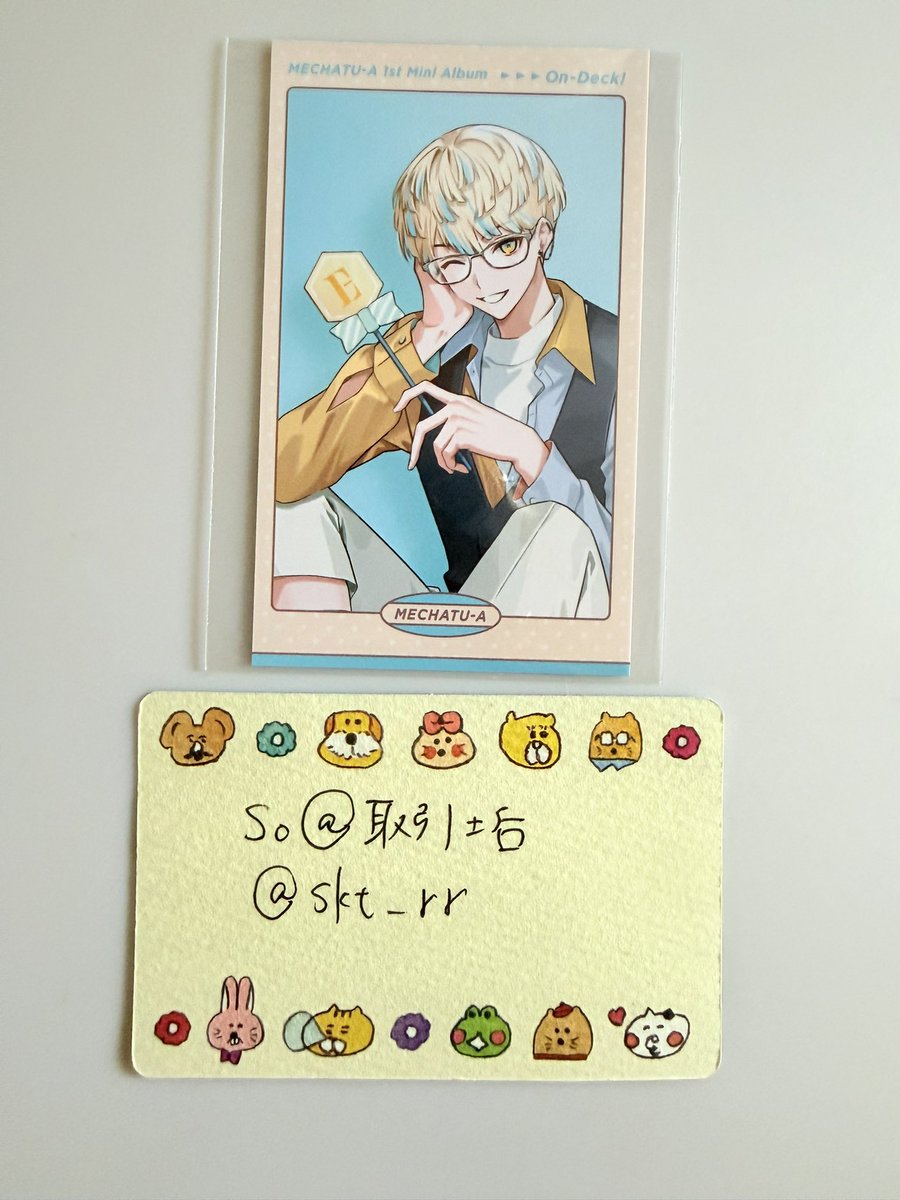 skt_rr's tweet photo. 【交換】にじさんじ MECHATU-A めちゃつえー 1st mini Album On-Deck! 特典 ランダムフォトカード

残り

譲 画像のもの
求 2枚目画像💕

※郵送希望 https://t.co/KMekl8RWJY